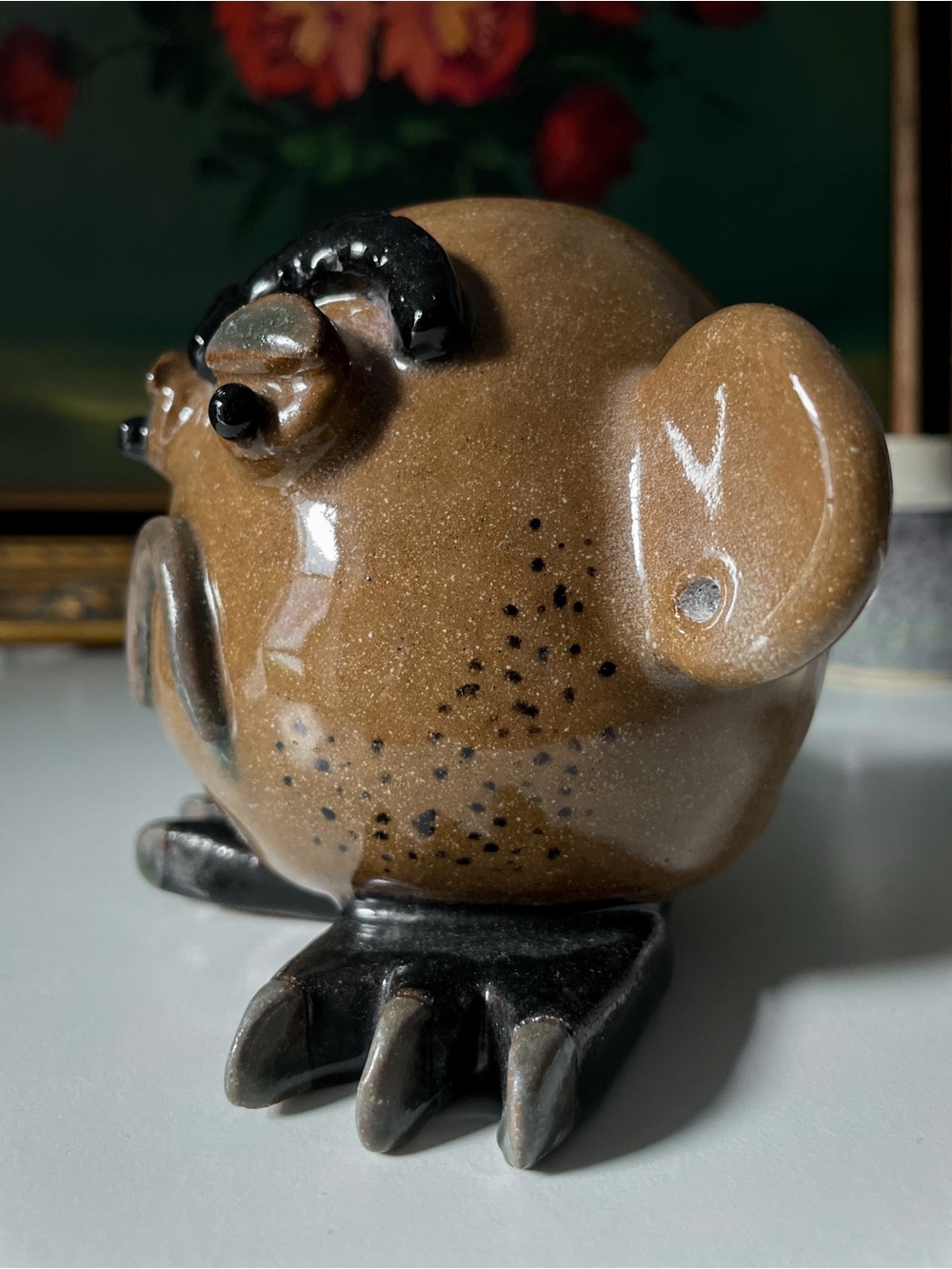 Studio Art Pottery Handmade Ugly Face Vessel Bud Vase/Candleholder - Picture 4 of 10